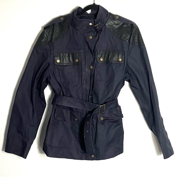 Boden Waxed Moto Jacket Leather Size 14 - Picture 1 of 6